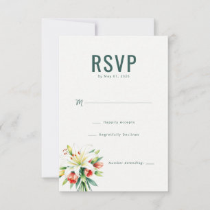 Elegant grön blomster-RSVP OSA Kort
