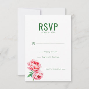 Elegant grön blomster-RSVP OSA Kort