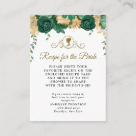 Elegant grön blomsterbröllopsreceptförfrågan tilläggskort