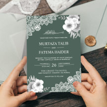 Elegant grön blomstergardin Islamsk muslimsk bröll