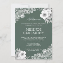 Elegant grön blomsterrik spets islamsk muslimsk Me