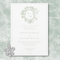 Elegant Grön Chinoiserie Fågel & Vapen Wedding