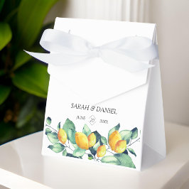 Elegant, grön, citron, bröllop presentaskar