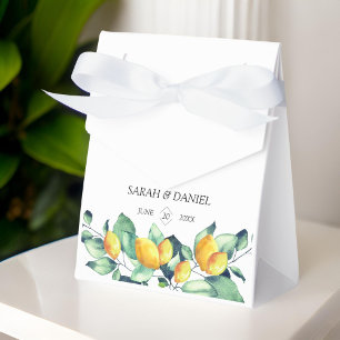 Elegant, grön, citron, bröllop presentaskar