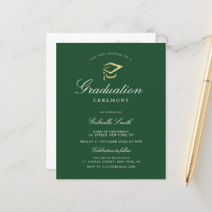 Elegant grön examensceremoni inbjudan