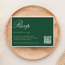 Elegant grön gammaldags QR-kod bröllop