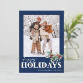 Elegant grön Glad jul högtidlig fotokort Julkort