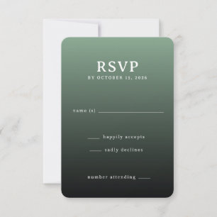 Elegant Grön Gradient RSVP OSA Kort