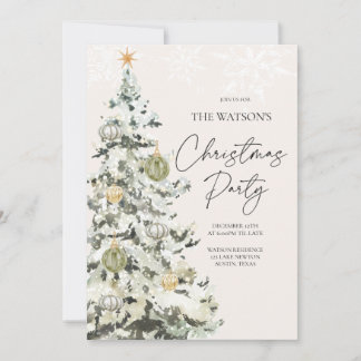 Elegant grön julfestinbjudan inbjudningar