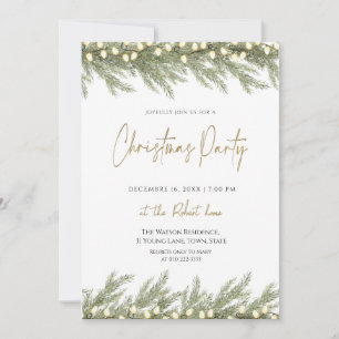 Elegant grön julfestinbjudan inbjudningar
