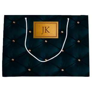 Elegant grön läder,Diamanter,Monogram