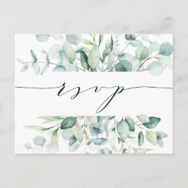 Elegant grön lövbröllop RSVP Vykort