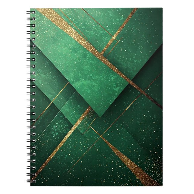 Elegant grön lyx presentpapper gåva anteckningsbok (Framsidan)