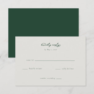 Elegant Grön Minimalist RSVP OSA Kort