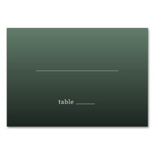 Elegant grön minimalistisk bordsskylt bordsnummer