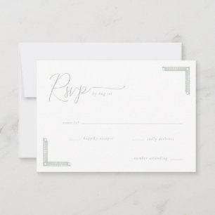 Elegant Grön Minimalistisk RSVP OSA Kort