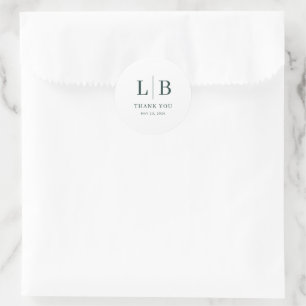 Elegant Grön Minimalistisk Tack Runt Klistermärke