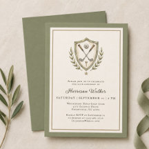 Elegant grön monogram-kam Golf födelsedagsfirande