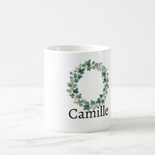 Elegant Grön Murgröna Botaniskt Personligt Namn Ka Kaffemugg
