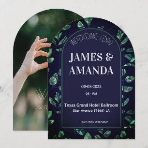 Elegant grön och blå blomster tema inbjudningar