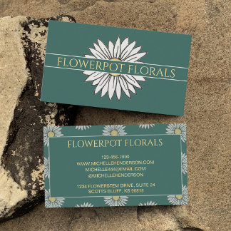 Elegant grön och gul tusenskönsillustration blomst visitkort