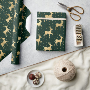 Elegant grön och guld folie ren jul presentpapper