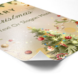 Elegant grön och guld modern God Jul-plansch Fototryck