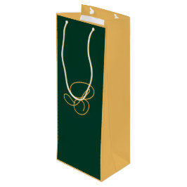 Elegant grön och guld monogram skrivstil namn