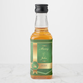 Elegant grön och guld spritflaskor etikett