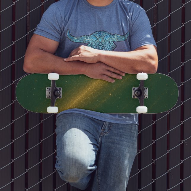 Elegant grön och guld unisex skateboard (Utomhus 3)