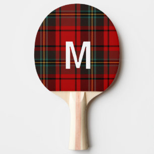Elegant grön och röd tartan rutmönster Personlig Pingisracket