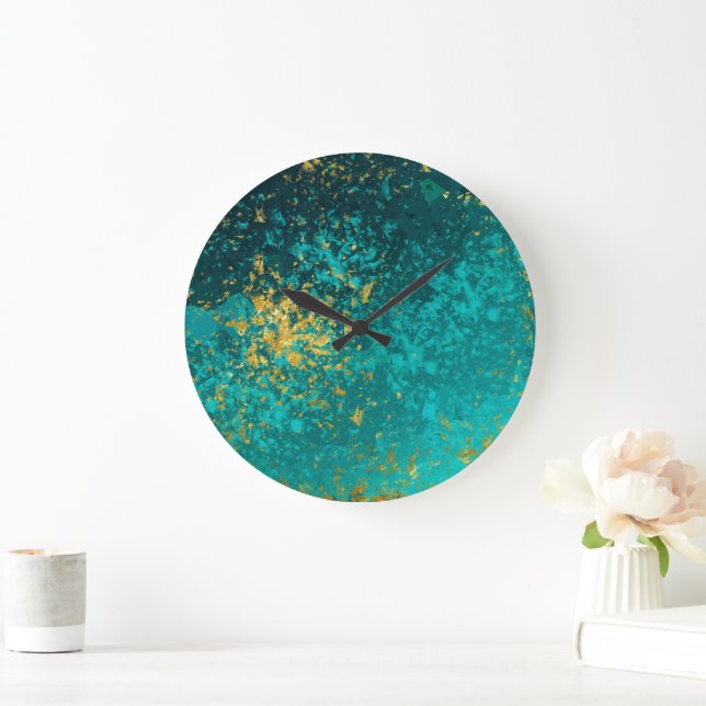 Elegant grön opal oäkta guld stor klocka (Hem)