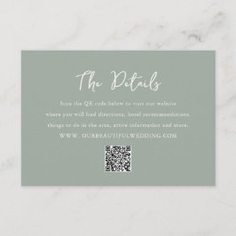 Elegant grön QR-kod för modern bröllopsfest Tilläggskort