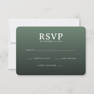 Elegant Grön RSVP-kort OSA Kort