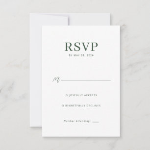 Elegant grön RSVP-kort OSA Kort