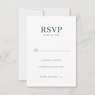Elegant grön RSVP-kort OSA Kort