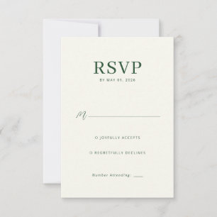 Elegant Grön RSVP-kort OSA Kort