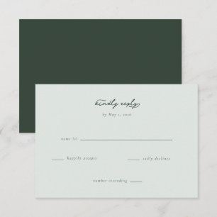 Elegant Grön RSVP-kort OSA Kort