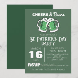 Elegant grön Shamrock St. Patricks dag-firande Inbjudningar