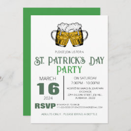Elegant grön Shamrock St. Patrick's Day-fest Inbjudningar