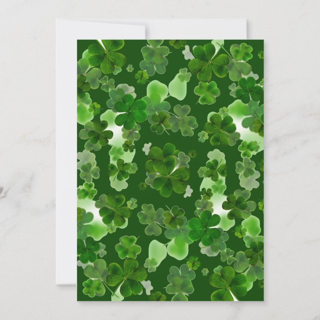Elegant grön shamrock St. Patrick's Day-fest Inbjudningar (Baksida)