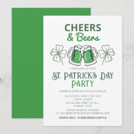 Elegant grön Shamrock St. Patrick's Day-fest Inbjudningar