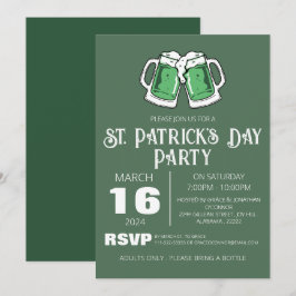 Elegant grön Shamrock St. Patrick's Day-fest Inbjudningar