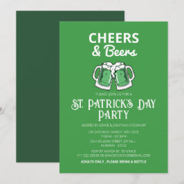 Elegant grön Shamrock St. Patrick's Day-fest Inbjudningar