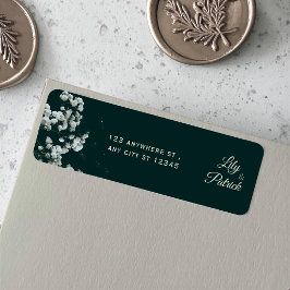 Elegant grön smörblomma baby's breath returadress etikett