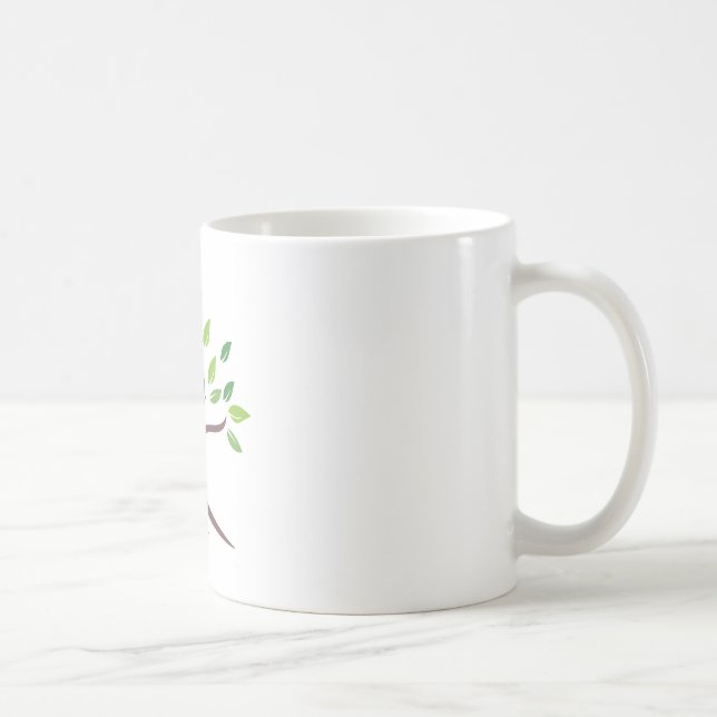 Elegant Grön Träd Minimalistisk Klassisk Mugg (Höger)