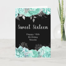 Elegant gröna och silver blommor Sweet Sixteen
