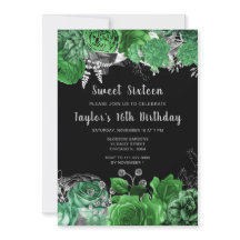 Elegant gröna och silverblommor Sweet Sixteen