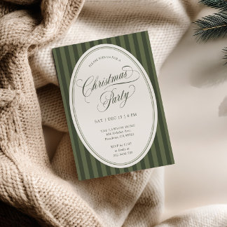Elegant grönrandig julfestinbjudan julkort