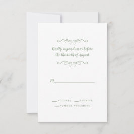 Elegant grönsalvi Bröllop Klassisk minimalistisk R OSA Kort